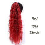 AILIADE 22inches High Temperature Fiber Hairpieces Long Curly Synthetic Drawstring Clip Ponytail Hair Extensions for Women