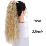 AILIADE 22inches High Temperature Fiber Hairpieces Long Curly Synthetic Drawstring Clip Ponytail Hair Extensions for Women